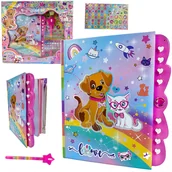 Szkolne artykuły papiernicze - PAMIĘTNIK SEKRETNY PIESEK NA HASŁO SZYFR KOD PODŚWIETLANY DŁUGOPIS - miniaturka - grafika 1