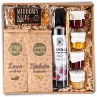 Zestawy upominkowe - Kosz prezentowy prezent zestaw herbata kawa syrop konfitury baton polski - miniaturka - grafika 1