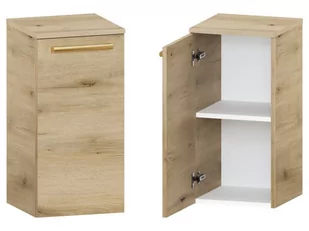 Słupek Łazienkowy ATHD 35 cm DD Lewy - Dąb Evoke Coast Mat - Uchwyty Złote Polerowane - Szafki łazienkowe - miniaturka - grafika 1