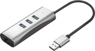 Adaptery i przejściówki - Adapter USB Value VALUE Konwerter USB 3.2 Gen 1 na Gigabit Ethernet + 3-portowy hub USB - miniaturka - grafika 1