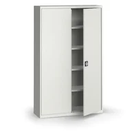 Pozostałe wyposażenie warsztatu - KOVONA Szafa metalowa, 1950 x 1200 x 400 mm, 4 półki, szara/szara C37030.2.09.24B2B - miniaturka - grafika 1