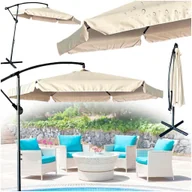 Parasole ogrodowe - Parasol ogrodowy duży składany z wysięgnikiem 290cm beżowy Kik Sp. z o. o. Sp. k. - miniaturka - grafika 1