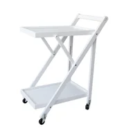 Nerki - Meyvaser – składana kelnerka na kółkach 65x40x85cm, biały kolor - miniaturka - grafika 1