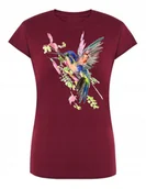 Koszulki i topy damskie - T-Shirt damski nadruk ptak KOLOROWY KANAREK r.L - miniaturka - grafika 1