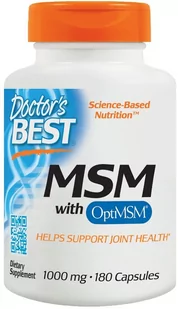 MSM 1000 mg 180 kapsułek Vegan Doctor's Best - Stawy, mięśnie, kości - miniaturka - grafika 1