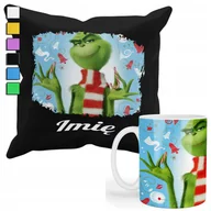 Gadżety dla niej i dla niego - ZESTAW KUBEK + PODUSZKA Z POSZEWKĄ- PREZENT DLA FANA GRINCH ŚWIĘTA + IMIĘ - miniaturka - grafika 1