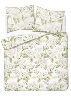 Pościel perkal z bizą 200x220 5589b biała kwiaty - Pościel - miniaturka - grafika 1