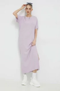 Sukienki - Fila sukienka kolor fioletowy maxi prosta - grafika 1