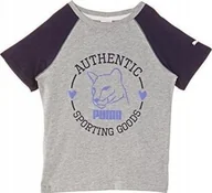 Bluzki damskie - Puma PUMA t-shirt bluzka koszulka z nadrukiem 164 - miniaturka - grafika 1