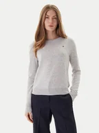 Swetry damskie - Tommy Hilfiger Sweter WW0WW47470 Szary Regular Fit - miniaturka - grafika 1