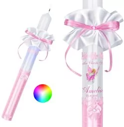 Podświetlana diodowa świeca na chrzest ze zdjęciem dziecka Model G4 - Dewocjonalia - miniaturka - grafika 1