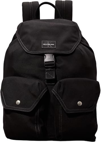 Calvin Klein Jeans Męski plecak sportowy Essentials Flap BP W K50K512576, czarny, jeden rozmiar, czarny (czarny), Rozmiar Uniwersalny