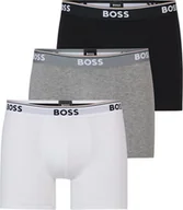 Majtki męskie - BOSS Bokserki męskie Power Trunk dłuższy krój bawełna stretch 3-pak XL 1xbiały/szary/czarny - miniaturka - grafika 1