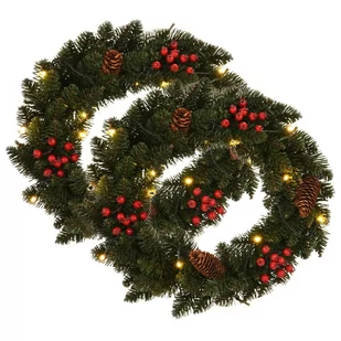 vidaXL Wieńce świąteczne, 2 szt., z ozdobami, zielone, 45 cm - Ozdoby bożonarodzeniowe - miniaturka - grafika 1