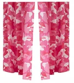Zasłony - MORO PANTERKA Różowe Dwie Zasłonki Zasłony - miniaturka - grafika 1