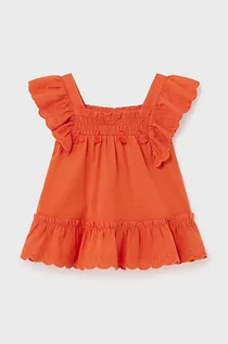 Bluzki dla dziewczynek - Mayoral bluzka niemowlęca kolor pomarańczowy gładka - grafika 1