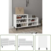 Szafki na buty - The Living Store Stojak na buty Biały 102x36x60 cm Materiał drewnopochodny - miniaturka - grafika 1