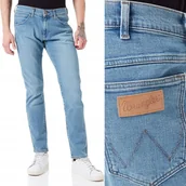 Spodnie męskie - Wrangler BRYSON SKINNY Green Steel RURKI BLUE DżINS W30 L32 - miniaturka - grafika 1