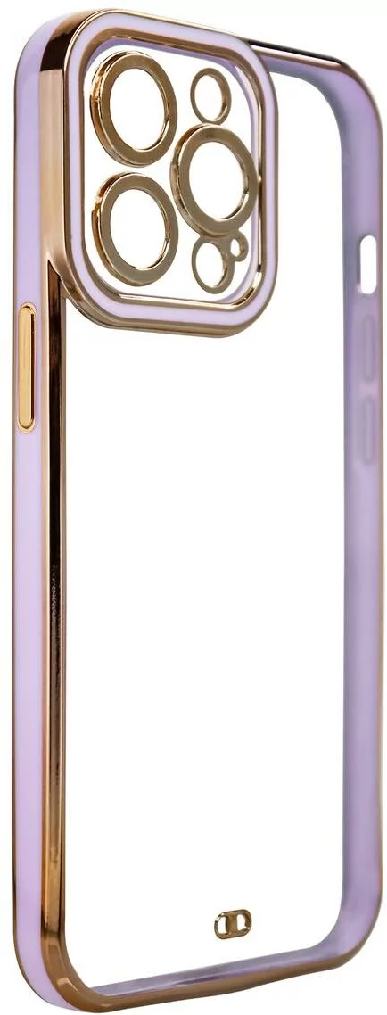 Hurtel Fashion Case etui do Samsung Galaxy A13 5G żelowy pokrowiec ze złotą ramką fioletowy