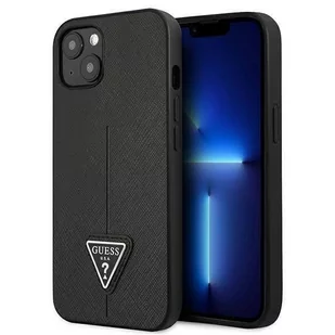 Guess GUHCP14MPSATLK iPhone 14 Plus 6,7` czarny/black hardcase SaffianoTriangle Logo - Etui i futerały do telefonów - miniaturka - grafika 1