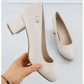 Czółenka - Czółenka na słupku cieliste Sergio Leone PB178 - miniaturka - grafika 1