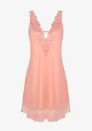 Bielizna nocna - Koszulka damska w brzoskwiniowym kolorze z eleganckim haftem Melon Poupee Marilyn - POUPEE - miniaturka - grafika 1