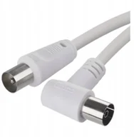 Kable komputerowe i do monitorów - Kabel Hama Kabel antenowy koaksjalny 3.5m wtyczka coax - gniazdo zgięte białe EMOS S30310 - miniaturka - grafika 1