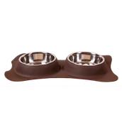 Miski dla psów - Komplet King Happet M151 S brąz 2x 12cm/0,24l - miniaturka - grafika 1