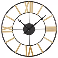 Zegary - Lumarko Zegar Ścienny Ø 80 Cm Czarny Ze Złotym Valsot - miniaturka - grafika 1
