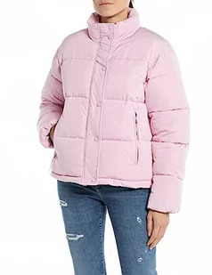Replay Damska kurtka zimowa boxy fit, 666 ALMOND PINK, S - Kurtki damskie - miniaturka - grafika 1