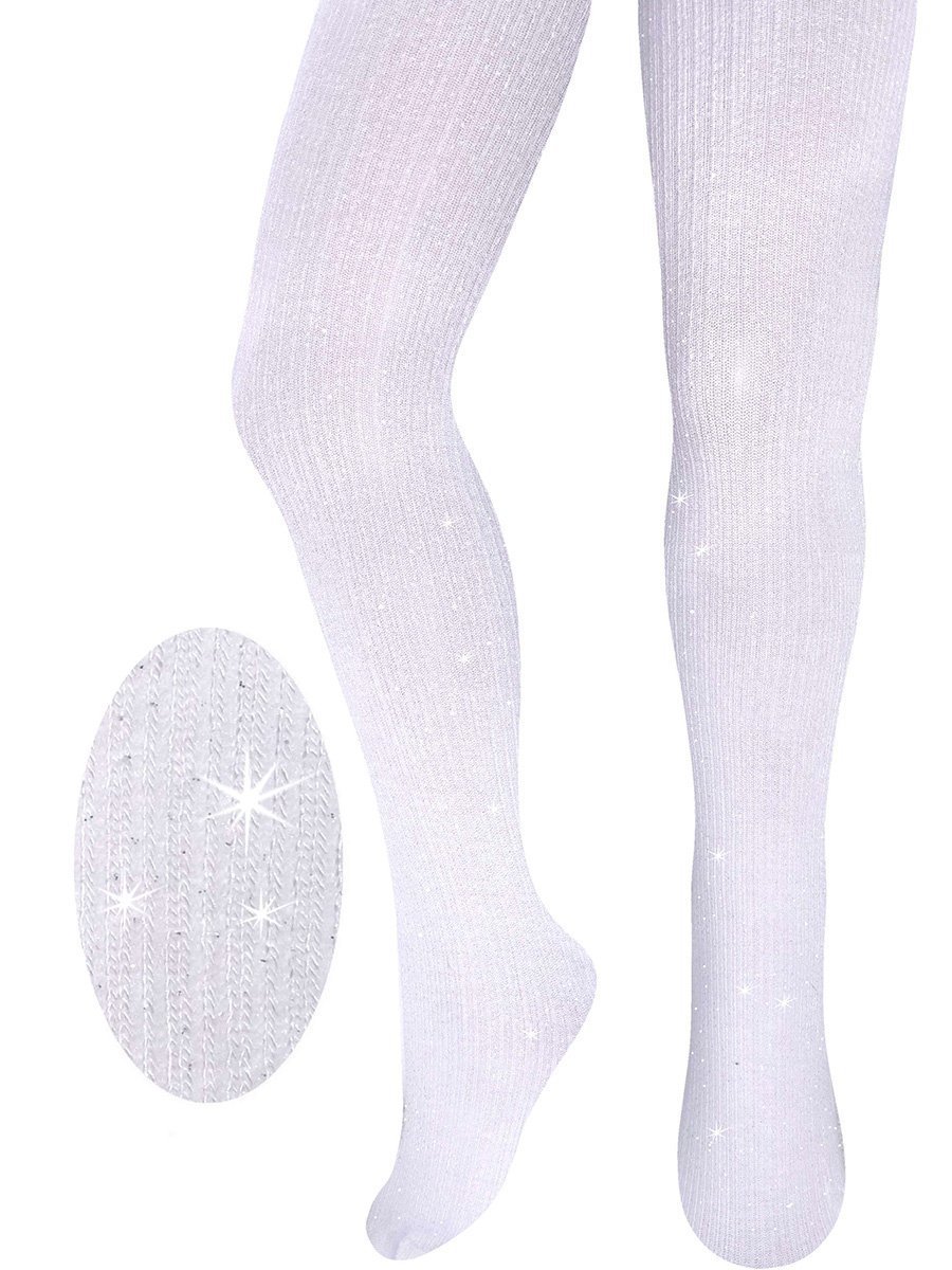 Dziewczęce rajstopki wiskozowe białe Milusie r.104/110