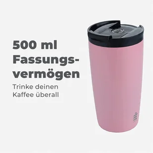 Kubek termiczny termos na kawę herbatę różowy ze stali nierdzewnej 500 ml - Kubki termiczne - miniaturka - grafika 1