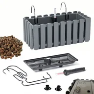 Donice - Skrzynka na balustradę DDEF400W Doniczka balkonowa + Keramzyt 1l - miniaturka - grafika 1