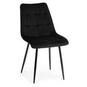 Krzesła - HowHomely Czarne tapicerowane krzesło Tori Black HowHomely HH-1004B - miniaturka - grafika 1