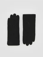 Rękawiczki - Reserved - Zamszowe rękawiczki - czarny - miniaturka - grafika 1