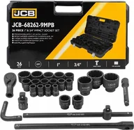 Klucze udarowe - Klucz udarowy JCB JCB ZESTAW KLUCZY UDAROWYCH 26el. 3/4" - 1" 12KĄT. 17-65mm - miniaturka - grafika 1