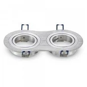 Oprawy, klosze i abażury - Oprawa sufitowa aluminium podwójna okrągła srebrna 3602 - miniaturka - grafika 1