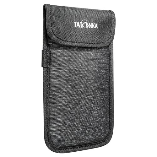 Etui na telefon komórkowy Tatonka Smartphone Case XXL (16,5 x 8,5 cm) – wyściełane etui ochronne na telefon komórkowy z zapięciem na rzepy – wymiary wewnętrzne: 16,5 x 8,5 cm (off black)