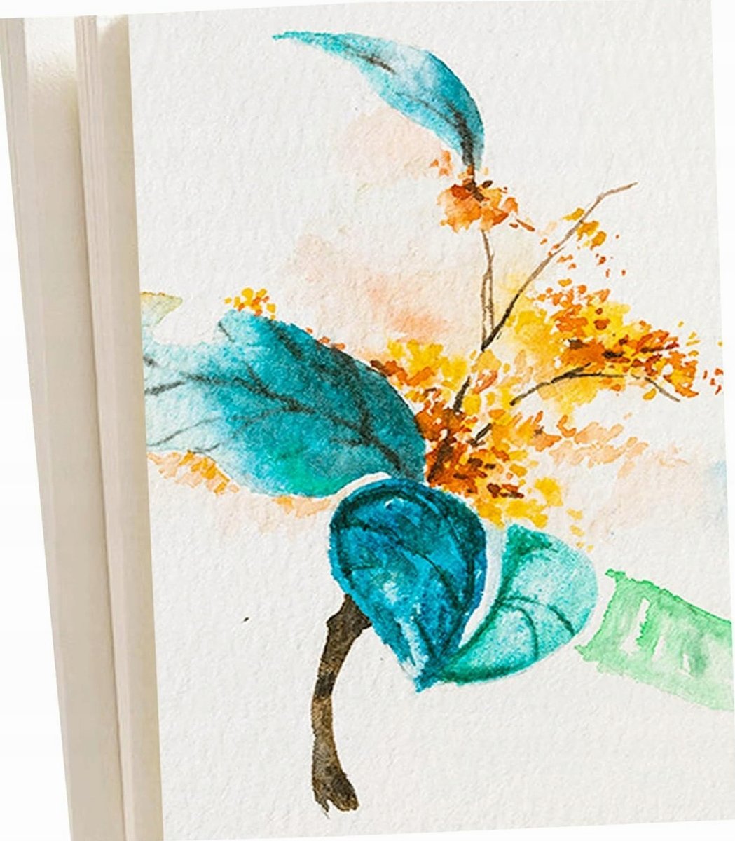 PAPIER AKWARELE 13X18CM 300 G/M2 BAWEŁNA ZIMNOTŁOCZONY 60 SZTUK