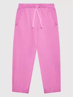 Spodnie i spodenki dla dziewczynek - United Colors Of Benetton Spodnie dresowe 3J68CF01E Różowy Regular Fit - grafika 1