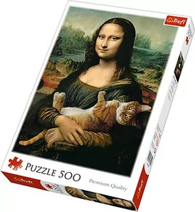 Trefl Puzzle 500 elementów Mona Lisa i kot Mruczek - Puzzle - miniaturka - grafika 2