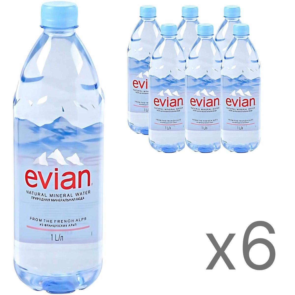 Evian Woda Mineralna Niegazowana o Niskiej Zawartości Sodu - PET - 6x1L