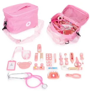 Drewniany zestaw małego lekarza torba medyczna dla dzieci Ecotoys - Zabawy w naśladowanie dorosłych - miniaturka - grafika 1