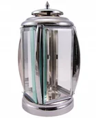 Lampiony i znicze - Znicz ze stali nierdzewnej ciężki nowoczesny grube szkło bezbarwne - miniaturka - grafika 1