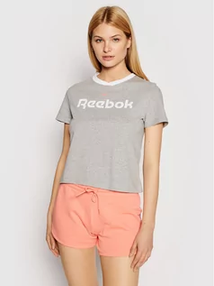 Koszulki i topy damskie - Reebok T-Shirt Linear Logo GN5418 Szary Slim Fit - grafika 1