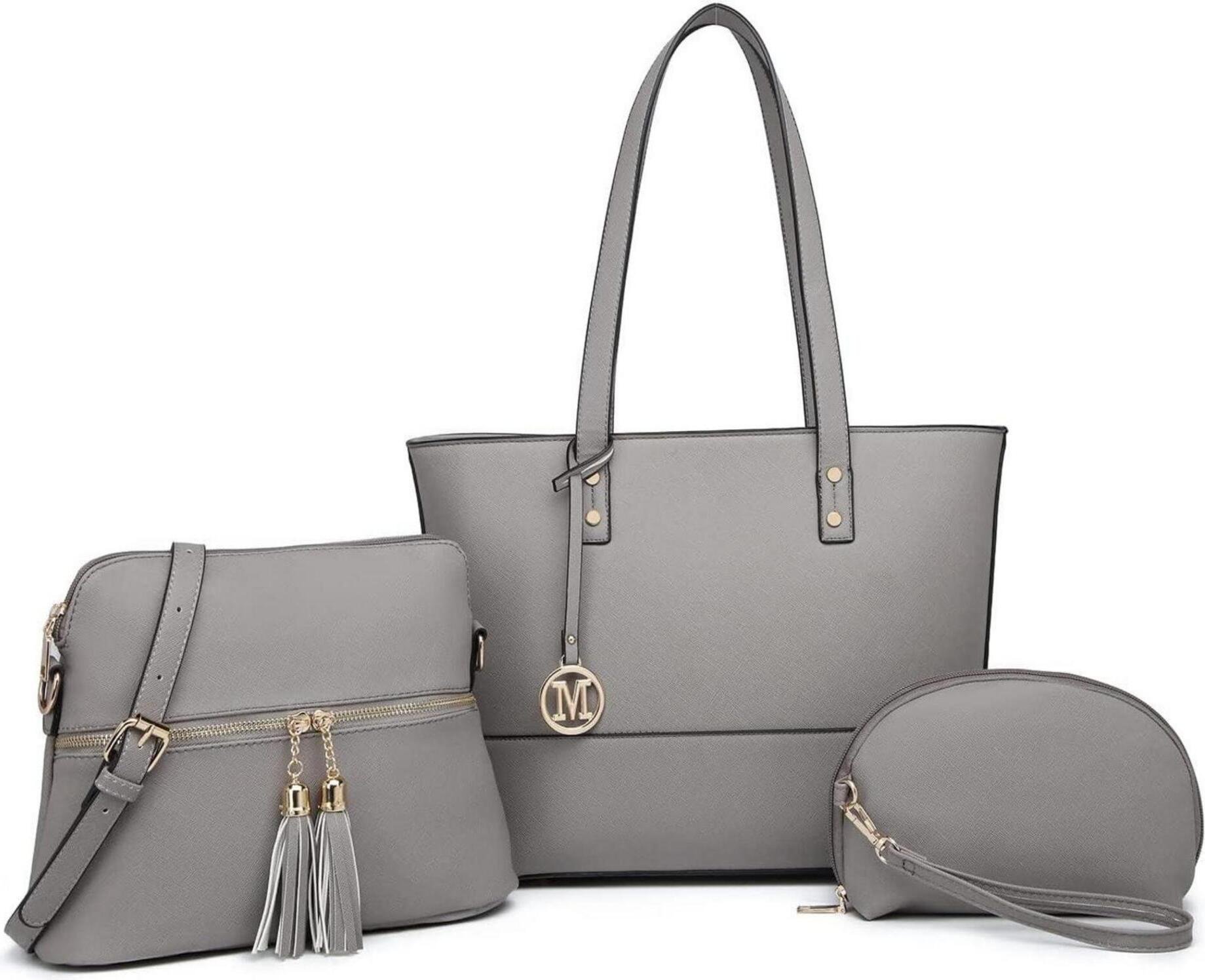 Miss Lulu torebka damska 3-częściowy zestaw duża shopperka torba na ramię torebka z frędzlami