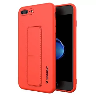 Wozinsky Kickstand Case elastyczne silikonowe etui z podstawką iPhone 8 Plus / iPhone 7 Plus czerwony - Etui i futerały do telefonów - miniaturka - grafika 1