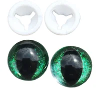 Prace ręczne dla dzieci - Oczy Oczka 18mm 1 Para do maskotek brokatowe Zielone - miniaturka - grafika 1