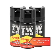 Gaz pieprzowy - Zestaw 3 gazów pieprzowych Hoernecke TW 500 Pepper-Fog 40 ml - stożek - miniaturka - grafika 1