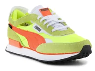 Sneakersy damskie - Puma future rider cut-out vintage wns 384861-01 yellow alert-dragon fire - miniaturka - grafika 1